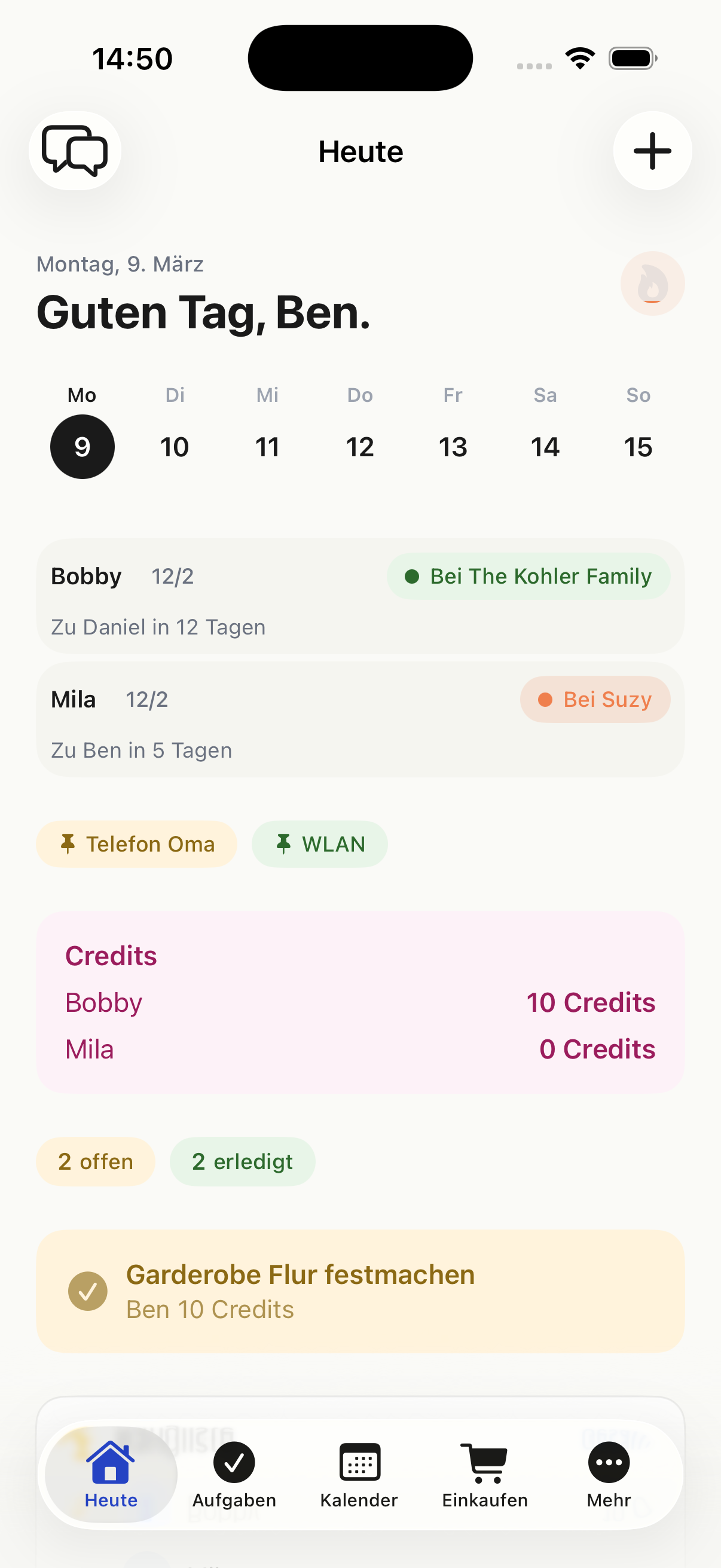 FamilyManager App - Light Mode